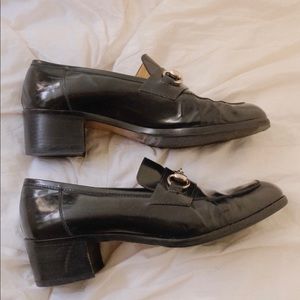Vintage Gucci Block Heel Horsebit Loafers